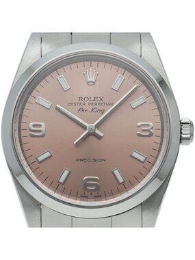 Rolex Air King SS Watch Pink